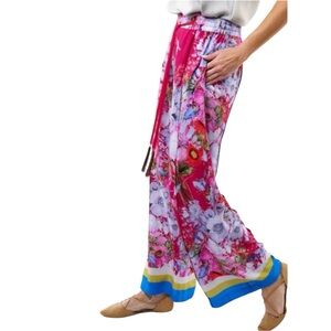 Aratta Silent Journey Starletta Pants Pink Floral, Wide Leg NWT, $179, L